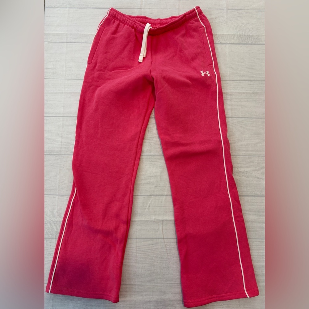 Under Armour Kids Pink Joggers with White Trim